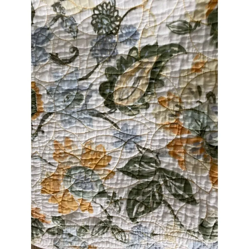 Raymond Waites Quilted Botanical 20x26” Bed Pillow Shams
